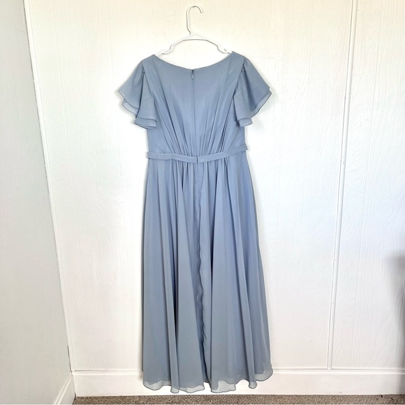 JJ’s House Women’s Light Blue Flutter Sleeve Maxi Dress - Picture 5 of 7